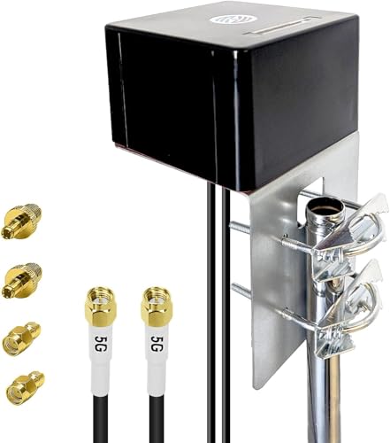 Maswell 4G LTE 5G Antenna 2X2 MIMO Outdoor, Up to 6dBi, Cross Polarized 600-8000MHz Cellular Omni External Antenna for Routers & Gateways for T-Mobile Verizon AT&T, SMA-Male & TS9 & RP-SMA