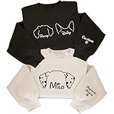 LullabyMall Custom Dog Embroidered Sweatshirt for Women & Men – Personalized Dog Mom Sweater – Pet Lover Gifts, Dogs Themed Gifts, Custom Pet Sweatshirt - Gift for Birthday, Christmas