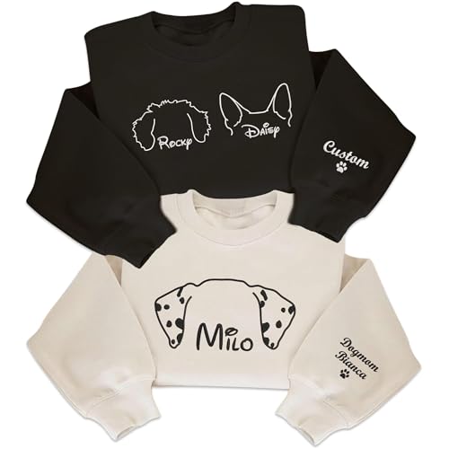 Custom Dog Embroidered Sweatshirt for Women & Men – Personalized Dog Mom Sweater – Pet Lover Gifts, Dogs Themed Gifts, Custom Pet Sweatshirt - Gift for Birthday, Christmas
