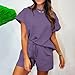 2025 Womens Short Sets Two-Piece Straight Leg Fashion Slacks Women Autumn Clubbing Coloured Comfort 2 Piece Lady Purple S