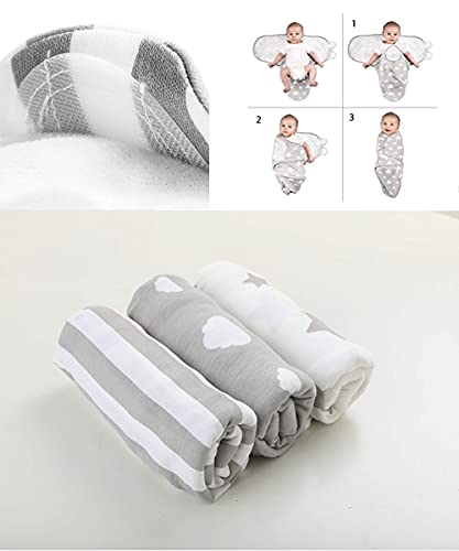 Bycc Bynn Enrolador de bebê cobertor recém-nascido 100% algodão orgânico, pacote com 3, saco de dorm