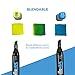 illo Sketchbook HUE, Markers, 36 Colors, Double Ended Brush Tips, Portable Bag, Non Toxic, Blendable, permanent, dual tip, Alcohol Based