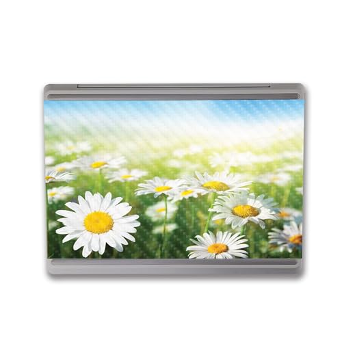 Image of MightySkins Carbon Fiber Skin Compatible With Microsoft Surface Laptop Go 3 (2023) Full Wrap Kit - Field Of Daisies | Protective, Durable Textured Carbon Fiber Finish | Easy To Apply | Made in the USA