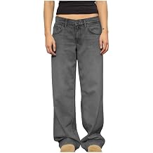 Barrel Jeans Women Stretchy Mid Rise Baggy Jeans Vintage Loose Wide Leg Cropped Denim Pants Y2K Boyfriend Jean