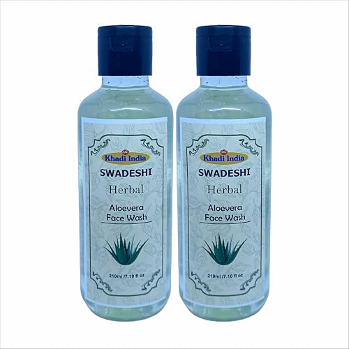 Image of Khadi Natural 100% Herbal Aloe Vera Face Wash - Gentle Cleanser for Glowing Skin, Sulfate & Paraben Free, Suitable for All Skin Types 420ML