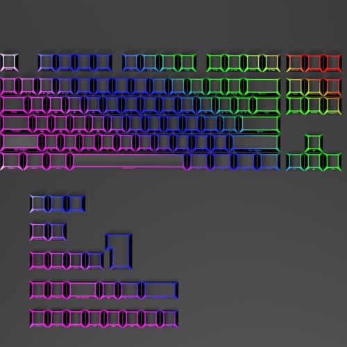 Image of Fogruaden PBT Keycaps Set, Cherry Profile Side Print Keycap for Mechanical Keyboard Keycaps(ZheYing-Black)