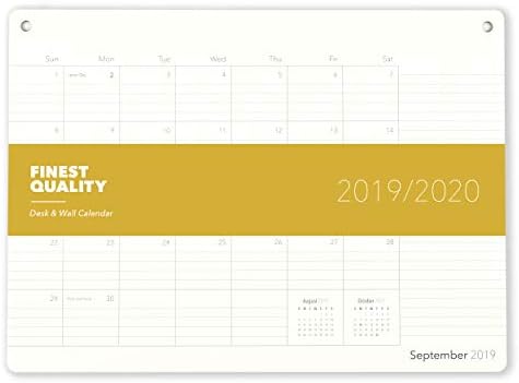 Elegant Desk Calendar · 18 Months · 2019-2020 · 17.8" x 13" · Wall Calendar · Desk Pad Monthly Planner (Ruled)