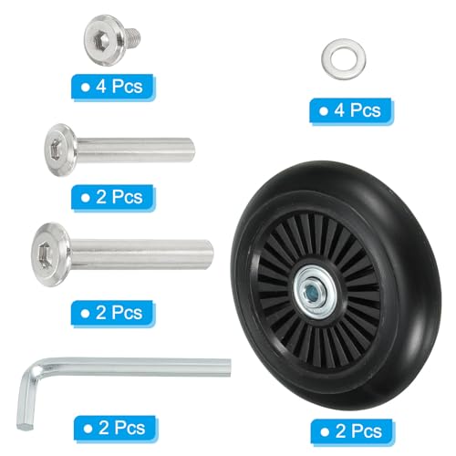 PATIKIL Replacement Luggage Suitcase Wheels Repair Kit, 100mmx24mm Wear-Resistant & Mute Swivel Caster Wheels3