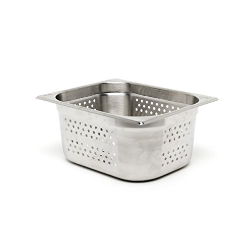 Genware NEV-GNP11-40 Perforated Stainless Steel Gastronorm Pan, Size 1/1, 40 mm Deep, Silver