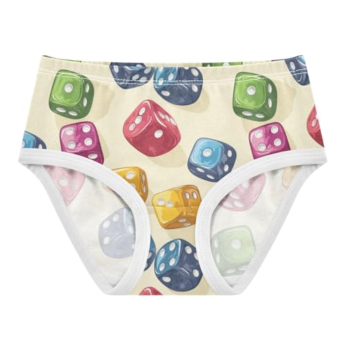 ZZKKO Colorful Art Dice Girls Underwear Toddler Panties for Girls Comfort Brief Size 2-8T