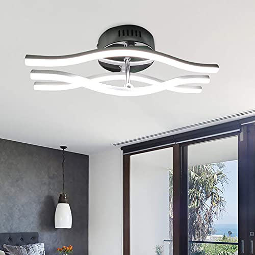 Plafonnier LED 18W design géométrique à trois branches pour salon et chambre