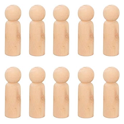 VOANZO 10 Piece Unfinished Wooden Doll Bodies Cover