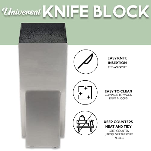 Mantello Modern Stainless Steel Universal Knife Block Knife Holder Storage Organizer #TOP4