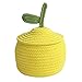QZH 1pc Kürbiskorb Tischbett Aufbewahrungsbox Gelbe Baumwolle Strickgarn Gewebter Aufbewahrungskorb für Kleinigkeiten Schlüssel Snacks