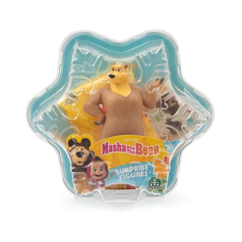 Giochi Preziosi Masha y el Oso, 7 cm con Figura Sorpresa, Paquete en Forma de Copo de Nieve, Original de los Dibujos Animados Masha y el Oso, para niños a Partir de 3 años