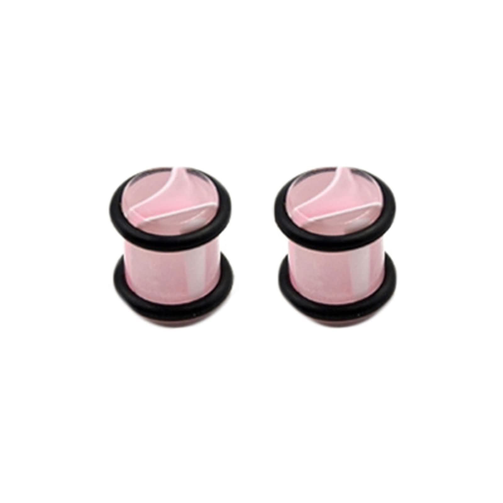 YCTTKDD Messgerät-Ohrringe, Acryl, Verschiedene Größen, Damen-Ohrmessgeräte, Tunnelstopfen, Schwarz-Weiß-Tunnel-Expander, 2 Stück Piercing