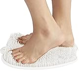Foot Scrubber for Use in Shower - Foot Cleaner & Shower Foot Massager by Love Lori - Foot Care For Men & Women to Improve Circulation, Soothe Achy Feet & Reduce Pain - Non Slip w/ Suction Cups (Clear)