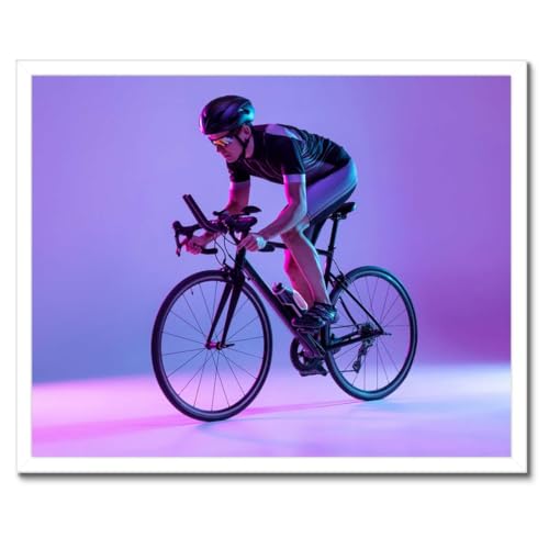 Poster cyclisme cadre noir 50x40 cm pour salon et bureau de cycliste
