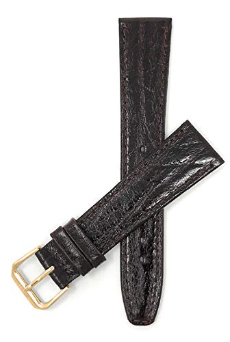 Preisvergleich Produktbild Leder Uhrenarmband 20mm, Braun, dünn, halbglänzende Oberfläche, auch verfügbar in schwarz, Hellbraun und grün - Goldene Schnalle