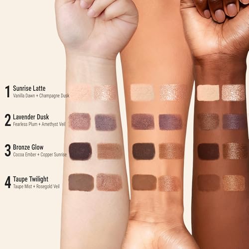 Exmiloo Doppelseitiger Lidschatten Stift, Wasserfest, Wischfest & Langanhaltend Creme-Lidschatten, Matt & Schimmer Eyeshadow Stick, Hochpigmentierter Lidschattenstift-Farbton: Taupe Twilight