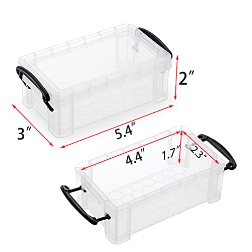 Btsky 6 Pack Small Clear Plastic Storage Box With Lid Mini Sewing Box Organizer With Black Latch Stackable Craft Storage Containers Small Organizer Box For Stationery, Jewelry, And More Home & Office Supplies #TOP1