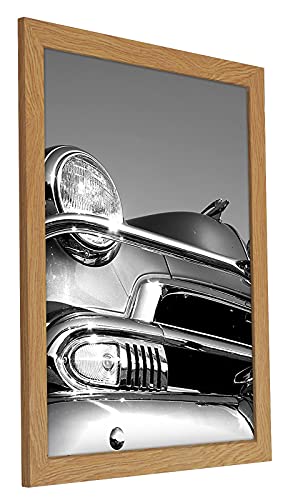 Americanflat 18x24 Poster Frame with Polished Plexiglass - Wide Picture Frames Made of Engineered Wood for Vertical or Horizontal Wall Display - Epic Collection - Dark Oak
