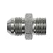 Brennan Industries 7005-08-14 Steel Straight Conversion Adapter Fitting, 3/4"-16 Male JIC x M14 x 1.5 Male Metric Straight Thread