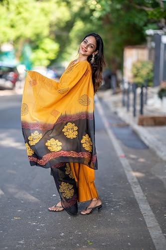 Image of ANNI Designer Women's Rayon Viscose Printed Straight Kurta with Pant & Dupatta