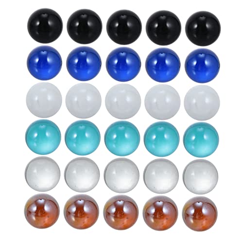 HONMEET 50pcs Glass Balls Toys Large Shiny Decorative Balls for Boys and Girls Fish Tank Decor Marble Checkers
