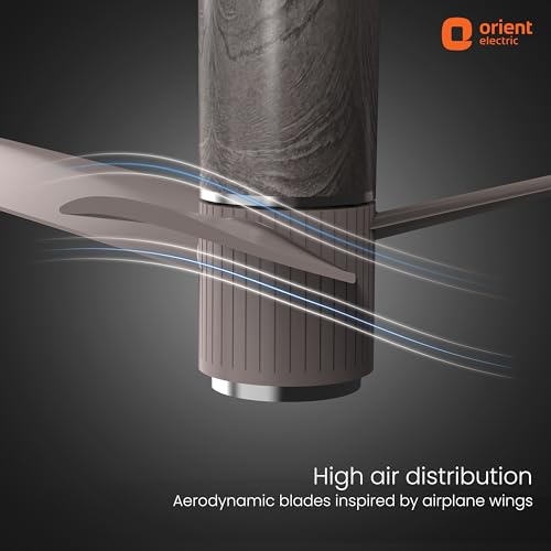 Image of Orient Electric 1200 mm Aeroslim BLDC Ceiling Fan with Underlight, IoT & Remote | Smart Ceiling Fan works with Alexa & Google Home | BEE 5-star Rated Fan | 3-year warranty by Orient | Champagne Brown