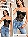 Kaei&Shi Sheer Mesh Overbust Corset,Sexy Strapless Lace Up Satin Bra Corsets Top For Women Shapewear Black 3X-Large