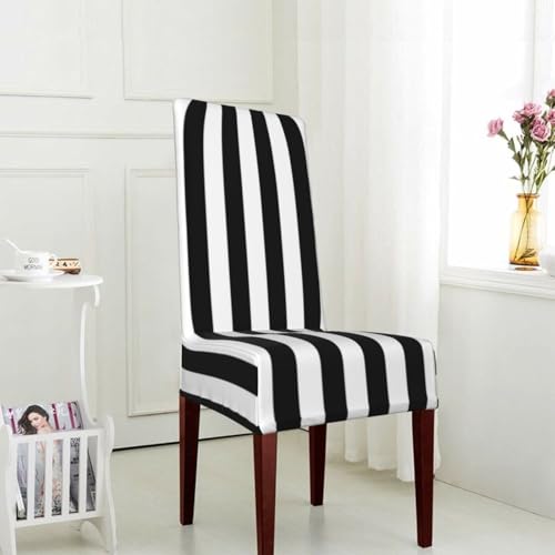 Housse de chaise de salle à manger imprimé rayure WHJDPP