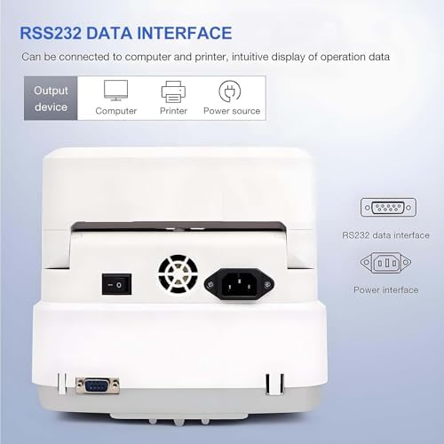 Halogen Moisture Analyzer - 5" Color Touchscreen, RS232, Precision Balance Tester, 1-99min Timer, Max 120g Measurement, Ideal for Laboratory Use, 0.002/120g Accuracy