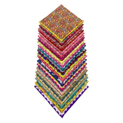 Ridhi Hand Block Print Cloth Napkins, Assorted, 18x18 Inch, Set of 8