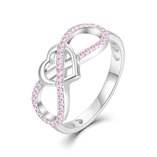 STARCHENIE Infinity Heart Ring for Women 925 Sterling Silver Love Knot Ring Promise Ring Size 10