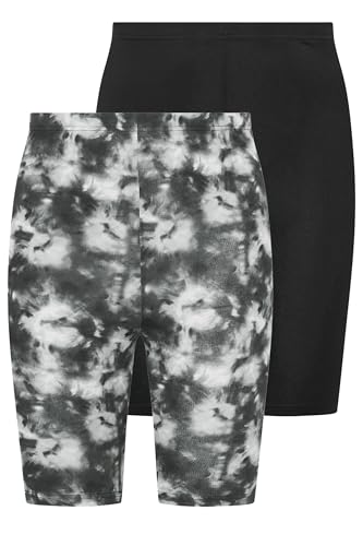 Image of Yourset 2 Pack Curve Black Tie Dye Cycling Shorts - Women's - Plus Size Curve
