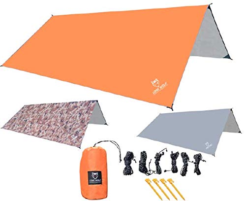 Lone Wolf 10.5' x 10' Lightweight Hammock Rain Fly Tent Tarp Survival Tarp Water Proof Camping Shelter Ripstop Material UV Protection Sand Resistant Beach Blanket Essential Survival Gear