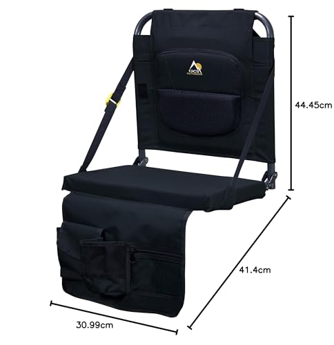 GCI Outdoor BleacherBack Lumbar Stadium Seat with Padded Backrest, Black - Image 2
