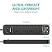 Power Strip, Nekteck Flat Plug Surge Protector with 2 USB Port and 12 AC Outlet, 6ft Heavy Duty Extension Cord Wall Mount Charging Station for Home Outdoor Office- Black (2390-Joule, 1800W/15A)