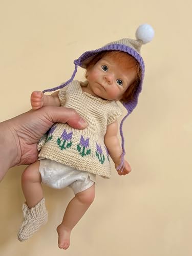 Muñeca Bebé Reborn Silicona 26 cm, cuerpo completo miniatura 4