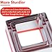 Large Square Cookie Cutter Set, 3, 4, 5 Inch, Stainless Steel Biscuit Cutters for Baking, Sandwich Cutter Shapes for Kids, Red Soft Rubber Top for Protection