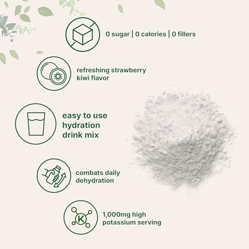 Image of Micro Ingredients Electrolytes Powder, 2lbs (106 Servings) | Sugar Free | Natural Strawberry Kiwi Flavor | 1,000 mg High Potassium Hydration Drink Mix | Keto Friendly, Non-GMO