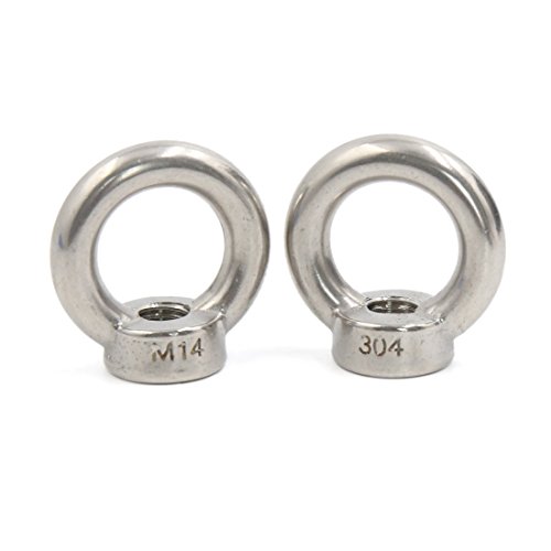 Tuerca de ojo M14 para elevación Aexit G9637IIVI-7932HL, anillo de acero inoxidable, 2 pzas
