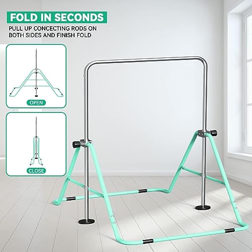 Fbsport GHMKLOIU2 Gymnastics Bar For Kids,Adjustable Height Gymnastic Horizontal Bars,Junior Training Bar Children Folding Training Monkey Bars thumb #2