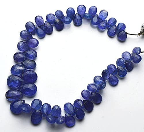 Tanzanite naturelle fil de 8 pouces perles briolettes poires facettées 6 à 12 mm