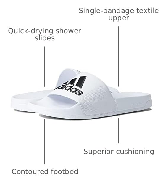 Image of adidas Adult Adilette Shower White /Core Black /White 4
