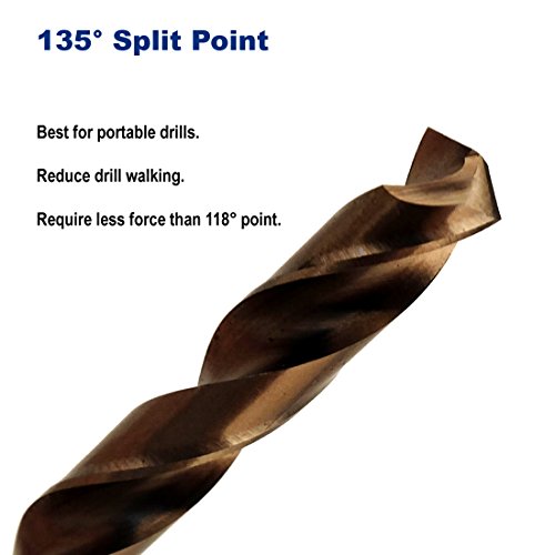 Drill Hulk DHCO25 1/8-Inch Cobalt Steel M35 Jobber Length Twist Drill Bits thumb #4