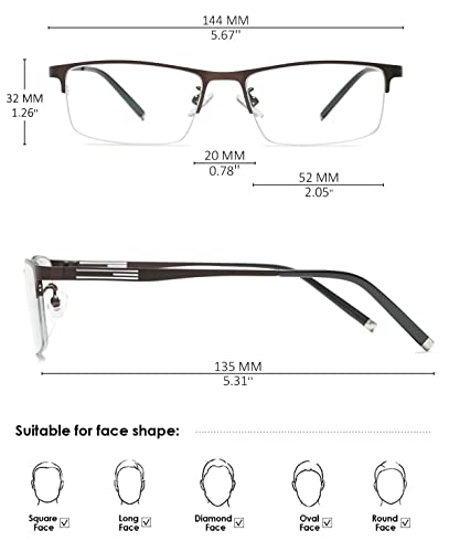 KOOSUFA Photochromic Reading Glasses Sun Readers Eyeglasses Semi Rimless Lightweight UV Protection Sunglasses Eyewear for Men Women 2 in 1 Lenses Darken In Sunlight Brown 2.0 - Image 2