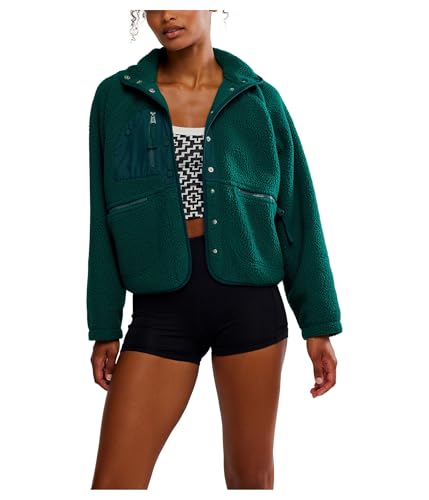 Free People Womens Hit The Slopes Jacket Evergreen L