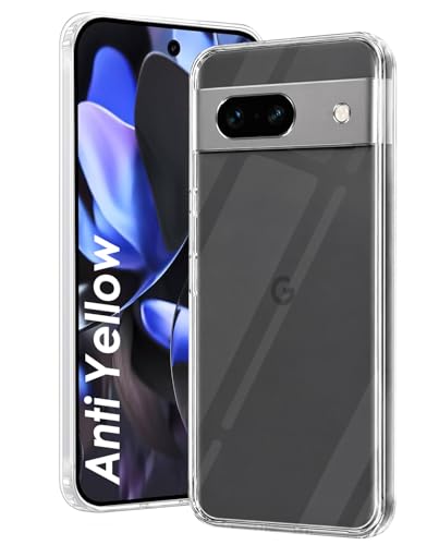 Image of DIZORO Compatible with Google Pixel 7a Back Cover Case Clear,[ Anti Yellow ][Military Grade Protection] Hard PC Back Cover Transparent